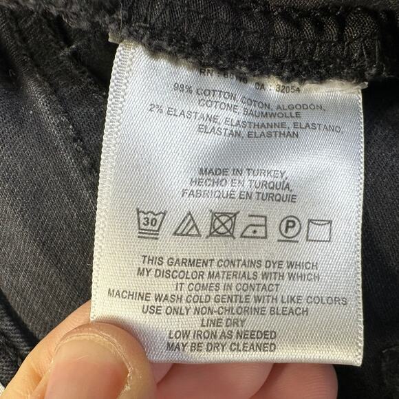 Pilcro Letterpress Anthropologie Black Crop Embellished Jeans Womens Size 29 - Picture 15 of 16